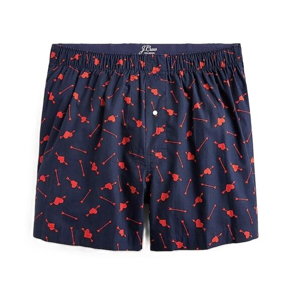 J.Crew Boxer Shorts Mens XS‎ Navy Printed Geometric Cotton Summer Beach Relaxed - Picture 1 of 12